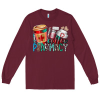 Burgundy coffee pharmacy Long Sleeve Tee - RacoonDesign