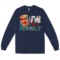 Navy coffee pharmacy Long Sleeve Tee - RacoonDesign