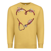 Antique Gold custom heart stethoscope Premium Sweatshirt - MaliasSmallBusiness