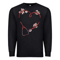 Black custom heart stethoscope Premium Sweatshirt - MaliasSmallBusiness