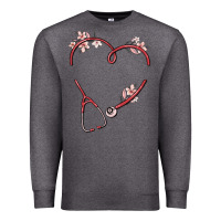 Charcoal Heather custom heart stethoscope Premium Sweatshirt - MaliasSmallBusiness