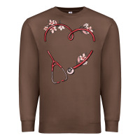 Chestnut custom heart stethoscope Premium Sweatshirt - MaliasSmallBusiness