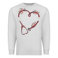 Dove Grey custom heart stethoscope Premium Sweatshirt - MaliasSmallBusiness