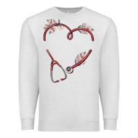 Oatmeal Heather custom heart stethoscope Premium Sweatshirt - MaliasSmallBusiness
