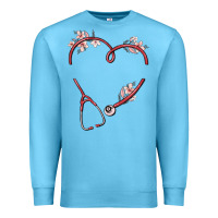 Ocean Blue custom heart stethoscope Premium Sweatshirt - MaliasSmallBusiness