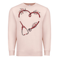 Pale Pink custom heart stethoscope Premium Sweatshirt - MaliasSmallBusiness