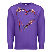 Purple custom heart stethoscope Premium Sweatshirt - MaliasSmallBusiness