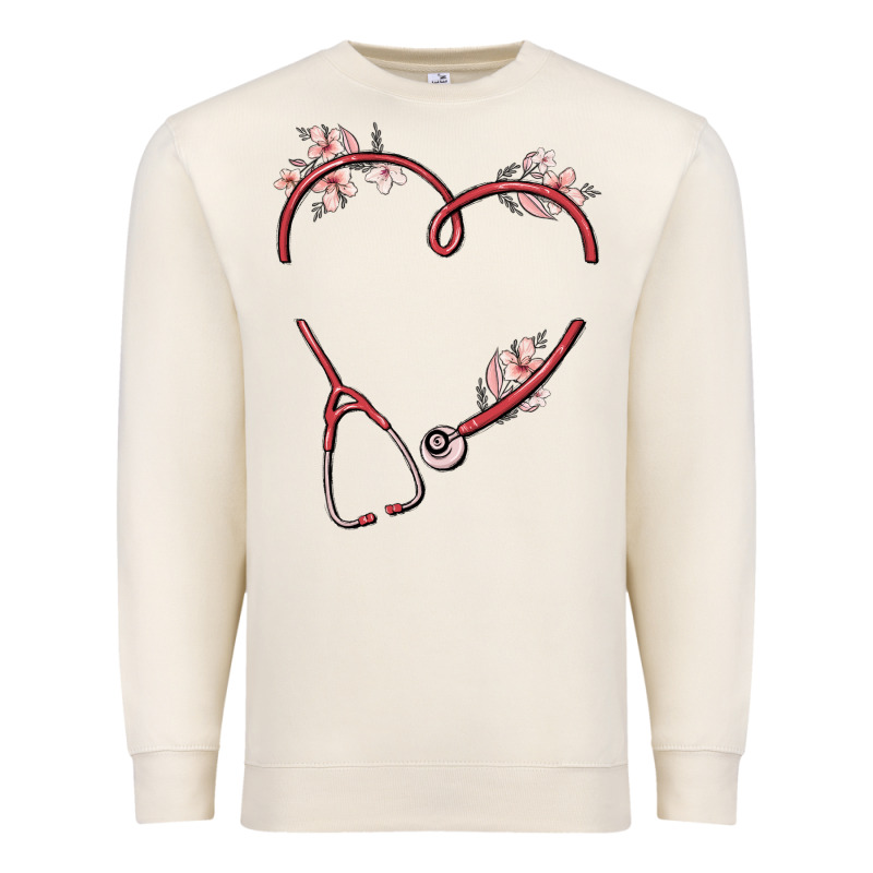 Custom Heart Stethoscope Premium Sweatshirt by MaliasSmallBusiness | Teevron