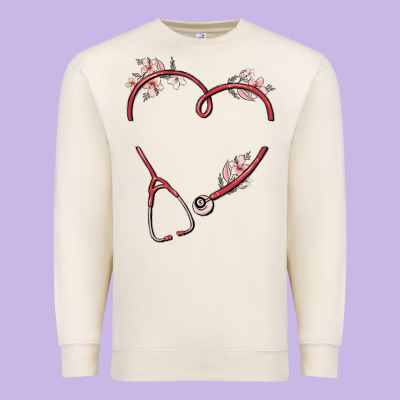 Custom Heart Stethoscope Premium Sweatshirt Designed By Maliassmallbusiness