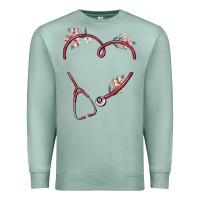 Seafoam custom heart stethoscope Premium Sweatshirt - MaliasSmallBusiness