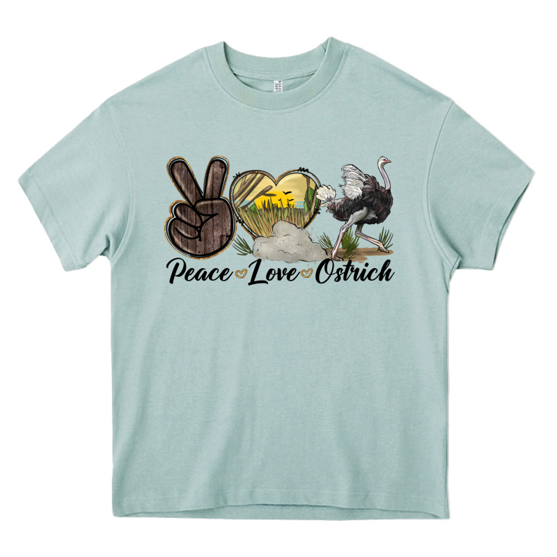 Peace Love Ostrich Heavy Core Tee by LillyAllenDesigns | Teevron