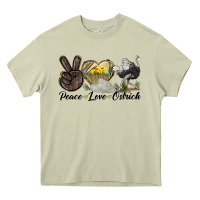 Mossy peace love ostrich Heavy Core Tee - LillyAllenDesigns