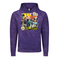 Cloud Purple cowhide farm truck with farm animals Vintage Hoodie - texasbilliewilder