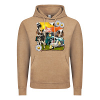 Vintage Coffee cowhide farm truck with farm animals Vintage Hoodie - texasbilliewilder