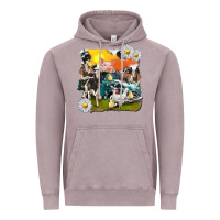 Vintage Zinc cowhide farm truck with farm animals Vintage Hoodie - texasbilliewilder