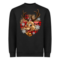 Black reindeer christmas Heavyweight Sweatshirt - Zillion Design Studio