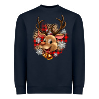 Navy reindeer christmas Heavyweight Sweatshirt - Zillion Design Studio