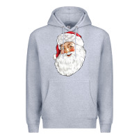 Heather Grey Santa Premium Hoodie - NancyCooperArtShop