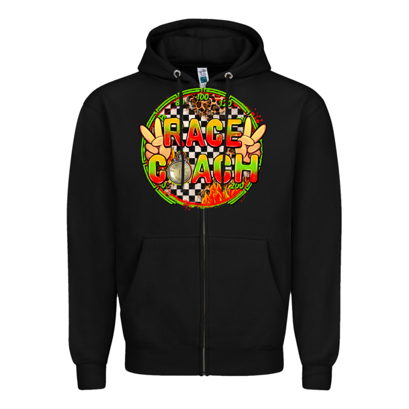 Race Coach With Leopard And Peace Hand Zipper Hoodie by AdoDesignShop | Teevron