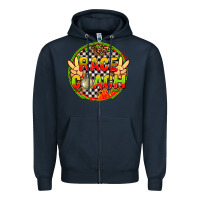 Navy Race coach with leopard and peace hand Zipper Hoodie - AdoDesignShop