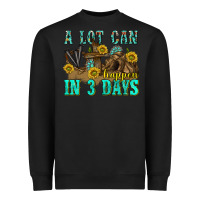 Black a lot can happen in 3 days western Heavyweight Sweatshirt - texasbilliewilder