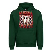 Forest Green baseball vibes smiley face Urban Hoodie - BarkalooDesign