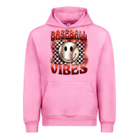 Fuchsia Pink baseball vibes smiley face Urban Hoodie - BarkalooDesign