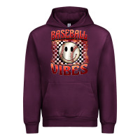 Mauve Wine baseball vibes smiley face Urban Hoodie - BarkalooDesign