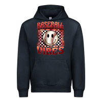 Navy baseball vibes smiley face Urban Hoodie - BarkalooDesign