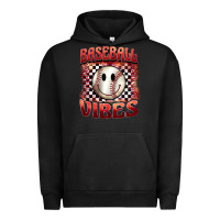 Pigment Black baseball vibes smiley face Urban Hoodie - BarkalooDesign