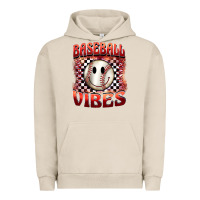 Pigment French Oak baseball vibes smiley face Urban Hoodie - BarkalooDesign
