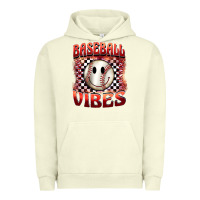 Pigment Pistachio baseball vibes smiley face Urban Hoodie - BarkalooDesign