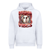 White baseball vibes smiley face Urban Hoodie - BarkalooDesign