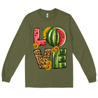 Army Green love watermelon Long Sleeve Tee - HRA Design Shop