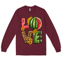 Burgundy love watermelon Long Sleeve Tee - HRA Design Shop