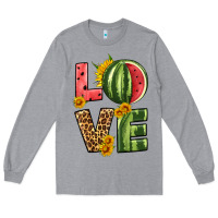 Heather Grey love watermelon Long Sleeve Tee - HRA Design Shop