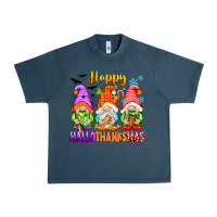 Midnight Navy happy hallothanksmas gnomes Urban Heavy Tee - texasbilliewilder