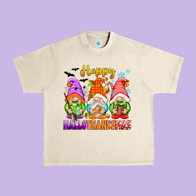 Happy Hallothanksmas Gnomes Urban Heavy Tee Designed By Texasbilliewilder