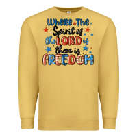 Antique Gold where the spirit of the lord is there is freedom Premium Sweatshirt - MaliasSmallBusiness