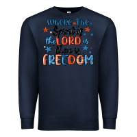 Navy where the spirit of the lord is there is freedom Premium Sweatshirt - MaliasSmallBusiness