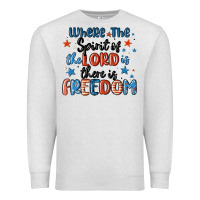 Oatmeal Heather where the spirit of the lord is there is freedom Premium Sweatshirt - MaliasSmallBusiness