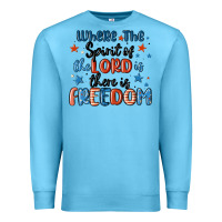 Ocean Blue where the spirit of the lord is there is freedom Premium Sweatshirt - MaliasSmallBusiness