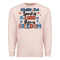 Pale Pink where the spirit of the lord is there is freedom Premium Sweatshirt - MaliasSmallBusiness