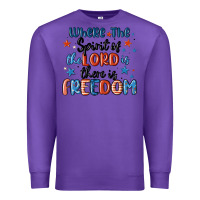 Purple where the spirit of the lord is there is freedom Premium Sweatshirt - MaliasSmallBusiness