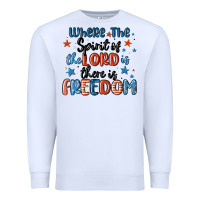 White where the spirit of the lord is there is freedom Premium Sweatshirt - MaliasSmallBusiness