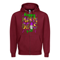Burgundy happy mardi gras y'all gnome Zipper Hoodie - JahusDesignShop