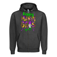 Charcoal Heather happy mardi gras y'all gnome Zipper Hoodie - JahusDesignShop