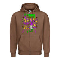 Chestnut happy mardi gras y'all gnome Zipper Hoodie - JahusDesignShop