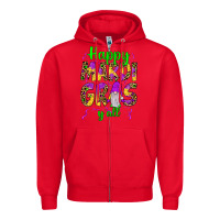 Red happy mardi gras y'all gnome Zipper Hoodie - JahusDesignShop