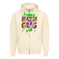 Happy Mardi Gras Y'all Gnome Zipper Hoodie | Teevron